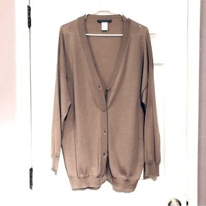 Alberta Ferretti long cardigan oversize seamless wool cashmere silk 10 12 46 It